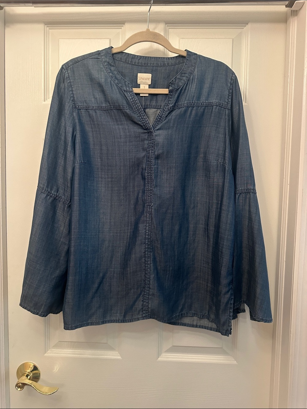 Chico's Indigo Blue Lightweight Tunic size 1